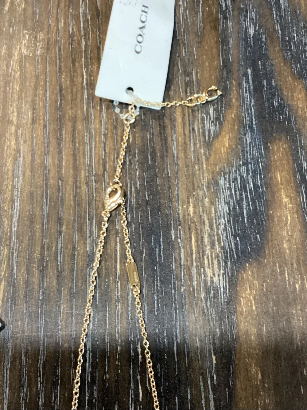 Coach Handbag Charm Pendant Gold Tone Necklace